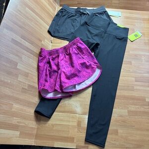 All in motion athletic shorts and legging bundle size 10/12